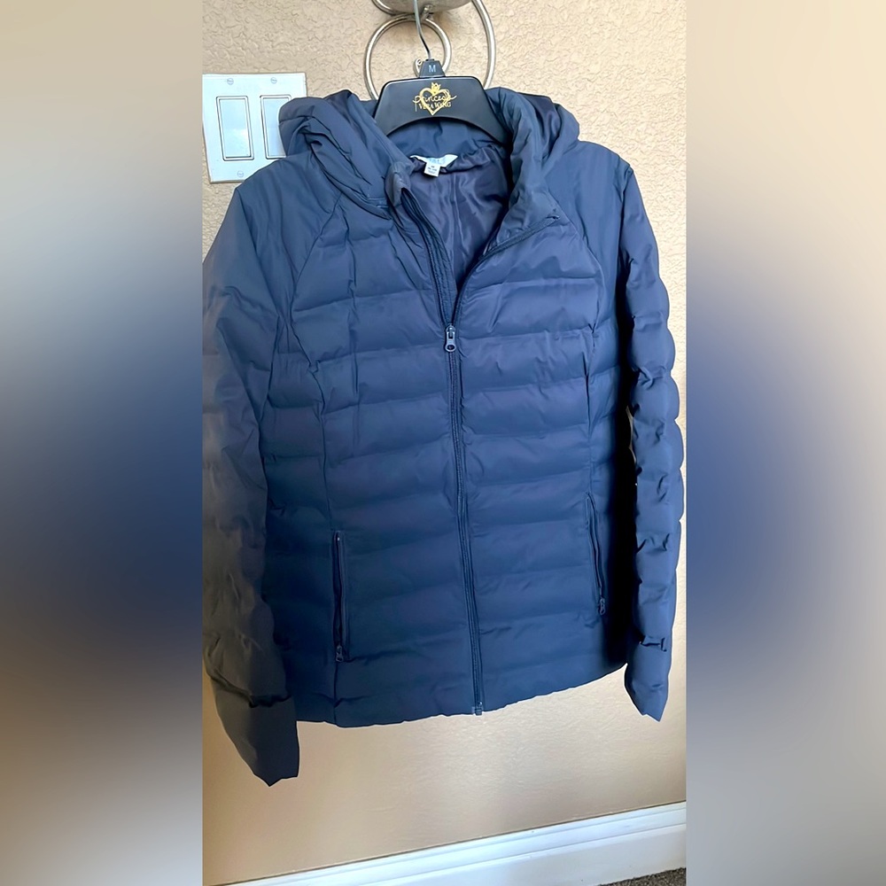 Time and Tru slate blue  Puffer Jacket with Hood medium